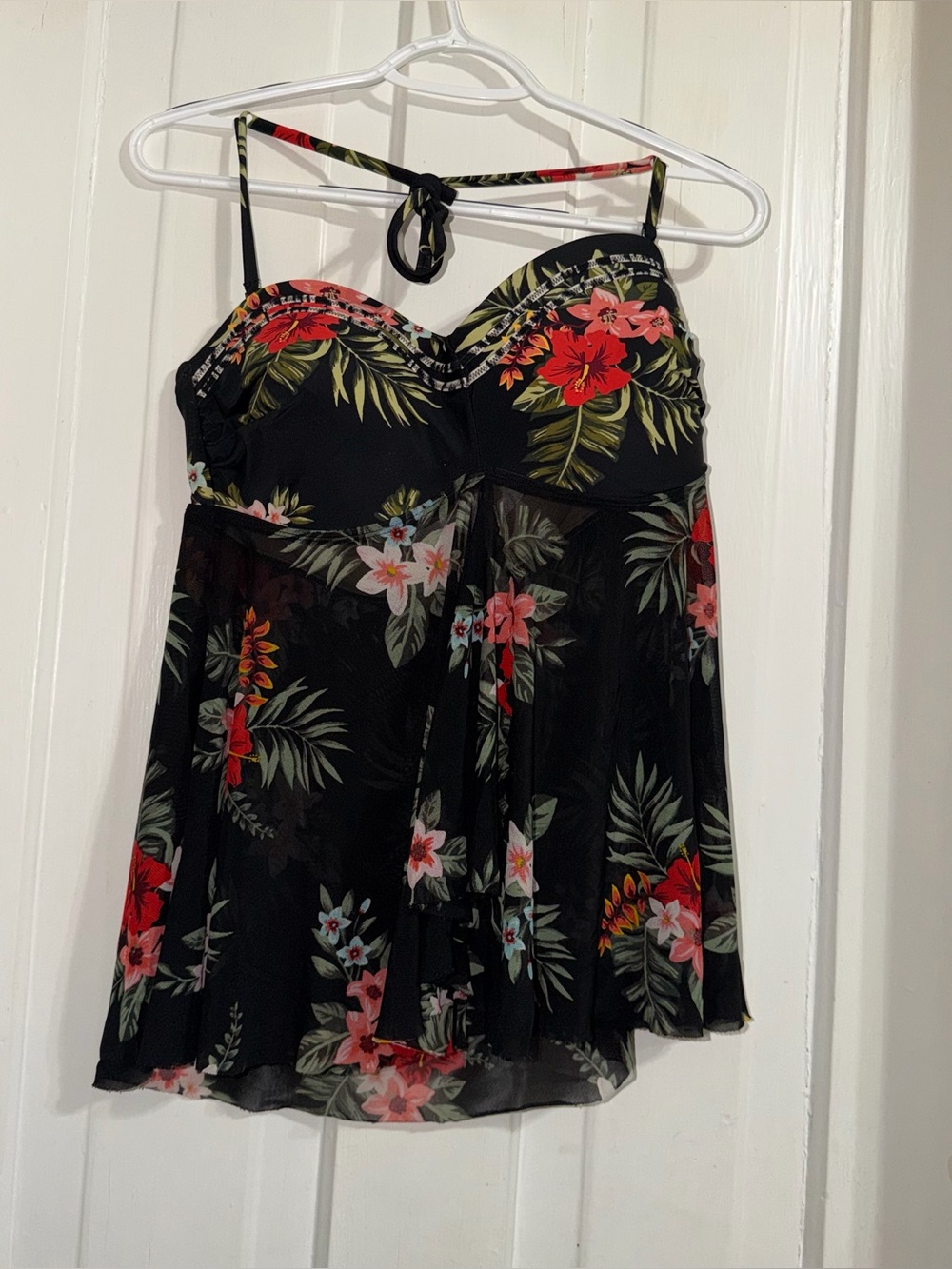 Women's size large tankini swim top shirt Floral
